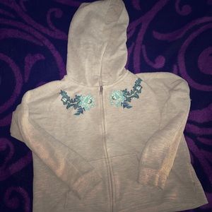 Grey flowers Hoodie